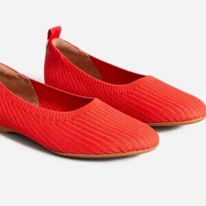 Everlane Flats Size 7.5 The Day Glove Reknit Poppy Red Eco Friendly Slip On